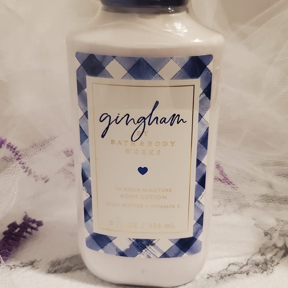 Bath & Body Works Gingham Body Lotion – Fresh Floral & Citrus – 8 oz